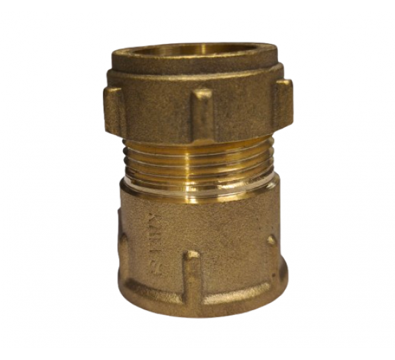 Santechnikos prekės. Vamzdynų sistemos. Vamzdžių sujungimo detalės. Žalvarinės jungtys. Žalvarinės movos. Mova CONEX 22x3/4