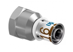 Santechnikos prekės. Vamzdynų sistemos. Vamzdžių sujungimo detalės. Cinkuotas, presuojamas plienas. Mova Uponor S-PRES PLUS 16x1/2