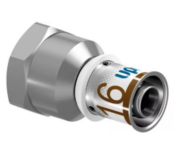 Santechnikos prekės. Vamzdynų sistemos. Vamzdžių sujungimo detalės. Cinkuotas, presuojamas plienas. Mova Uponor S-PRES PLUS 16x1/2