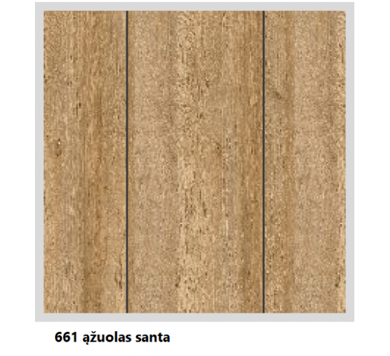 Vidaus apdailos prekės. Sienų apdailos medžiagos. MPP lentelės. MPP dailylentė ąžuolas santa 7x295x2600 mm 