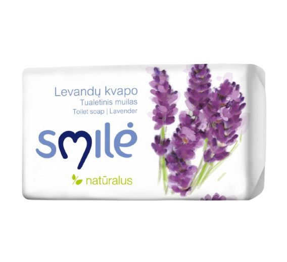 Švaros prekės. Muilas, pasta rankoms plauti. Muilas levandų kvapo Smilė 90g 