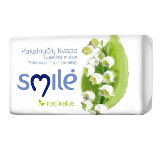 Švaros prekės. Muilas, pasta rankoms plauti. Muilas pakalnučių kvapo Smilė 90g 
