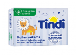Švaros prekės. Muilas, pasta rankoms plauti. Muilas vaikams Tindi 90g 