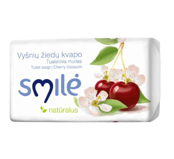 Švaros prekės. Muilas, pasta rankoms plauti. Muilas vyšnių kvapo Smilė 90g 
