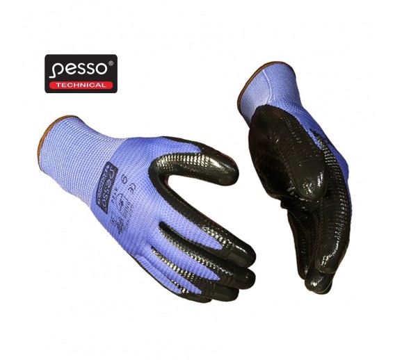 Darbo saugos prekės. Darbo pirštinės. Nailoninės darbo pirštinės Pesso Grip 9 d. 