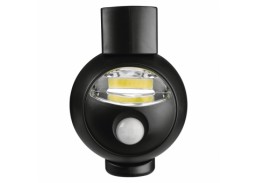 Apšvietimas. Sieniniai šviestuvai. Naktinė lemputė su judesio davikliu COB LED 3xAA P3312 juoda 
