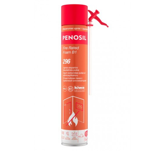 Vidaus apdailos prekės. Hermetikai, montavimo putos, sandarinimo juostos. Sandarinimo, montavimo putos. Nedegios montavimo putos FOAM FIRE RATED PENOSIL 296 