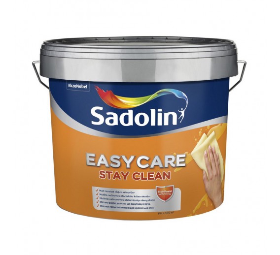 Dažai. Dažai, dažymo įrankiai, dažymo juostos. Vandeniniai dažai. Nešvarumus atstumiantys sienų dažai EASYCARE Sadolin 2,5l 