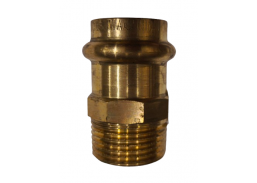 Santechnikos prekės. Vamzdynų sistemos. Vamzdžių sujungimo detalės. Varinės jungtys. Nipelis CU press 22x3/4