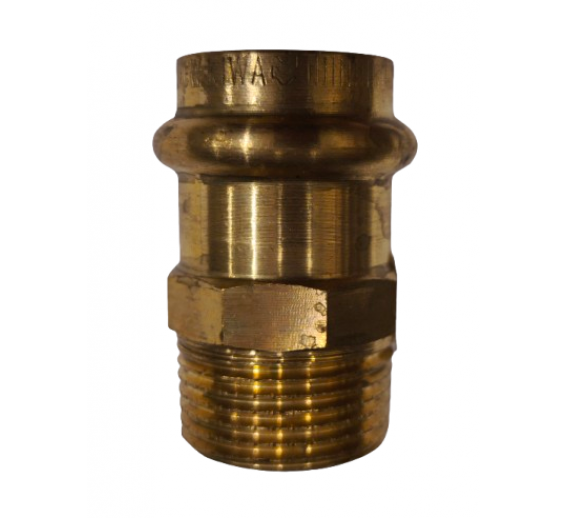 Santechnikos prekės. Vamzdynų sistemos. Vamzdžių sujungimo detalės. Varinės jungtys. Nipelis CU press 22x3/4