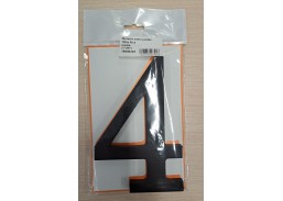 Vidaus apdailos prekės. Durų furnitūra. Adreso numeriai. Numeris namo juodas 180mm Nr.4 