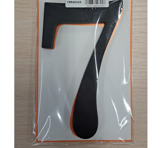 Vidaus apdailos prekės. Durų furnitūra. Adreso numeriai. Numeris namo juodas 180mm Nr.7 