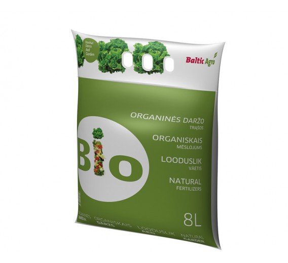 Sodo ir daržo prekės. Trąšos ir durpių substratai. Trąšos. Organinės trąšos. Organinės trąšos daržui Baltic Agro, 8l 