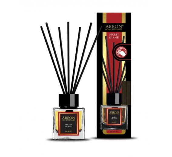 Švaros prekės. Oro gaivikliai, namų kvapai. Oro gaiviklis Areon Lux Seckret Island 50ml 