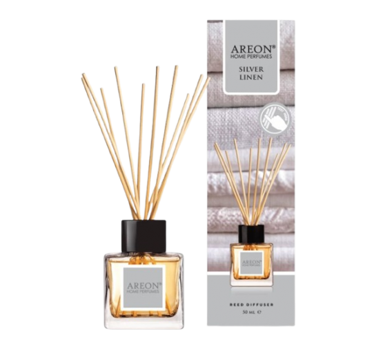 Švaros prekės. Oro gaivikliai, namų kvapai. Oro gaiviklis Areon Silver linen 50ml 