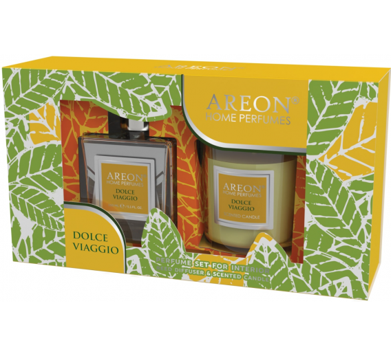 Švaros prekės. Oro gaivikliai, namų kvapai. Oro gaiviklis+žvakė Dolce Viaggio 150ml 