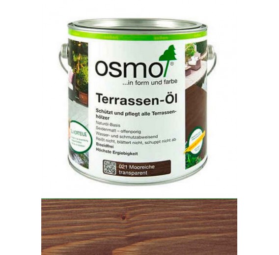 Dažai. Medienos apsaugos ir dekoravimo priemonės. Aliejus medienai. Osmo aliejus terasoms 021 brandinto ąžuolo 2.5l 