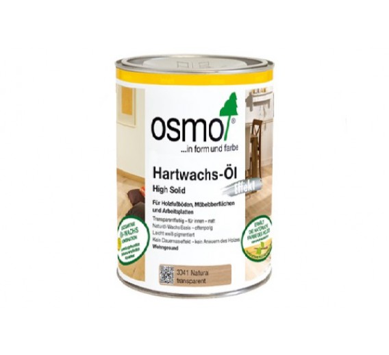Dažai. Medienos apsaugos ir dekoravimo priemonės. Aliejus medienai. Osmo Hardwax aliejus Natural Effect 3041 skaidrus 0.75l 