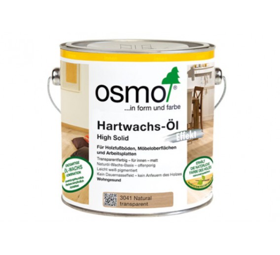 Dažai. Medienos apsaugos ir dekoravimo priemonės. Aliejus medienai. Osmo Hardwax aliejus Natural Effect 3041 skaidrus 2.5l 