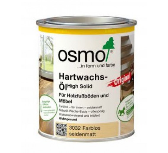 Dažai. Medienos apsaugos ir dekoravimo priemonės. Aliejus medienai. Osmo Hardwax aliejus Original 3032 šilko blizgumo 0.75l 