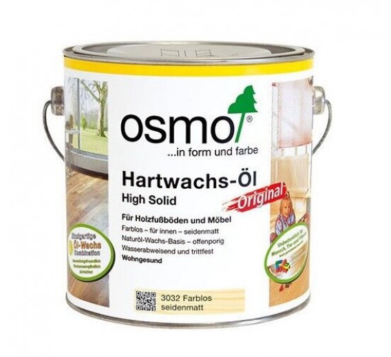 Dažai. Medienos apsaugos ir dekoravimo priemonės. Aliejus medienai. Osmo Hardwax aliejus Original 3032 šilko blizgumo 2.5l 