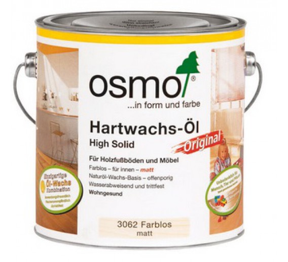 Dažai. Medienos apsaugos ir dekoravimo priemonės. Aliejus medienai. Osmo Hardwax aliejus Original 3062 skaidrus matinis 2.5l 