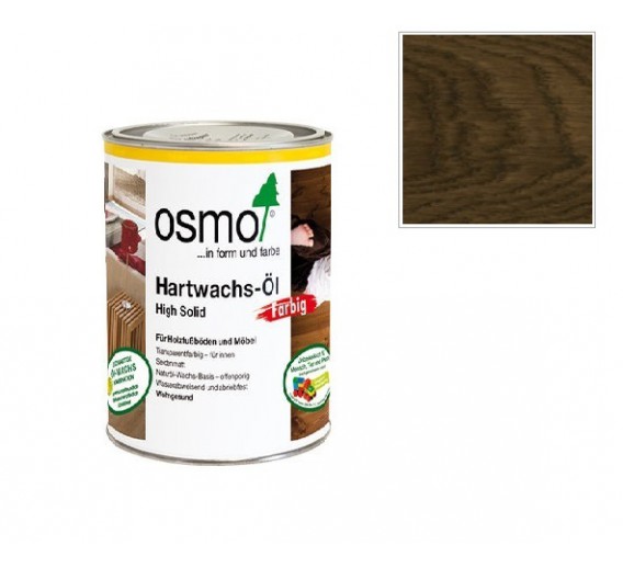 Dažai. Medienos apsaugos ir dekoravimo priemonės. Aliejus medienai. Osmo Hardwax aliejus Tints 3075 juodos sp. 0.75l 