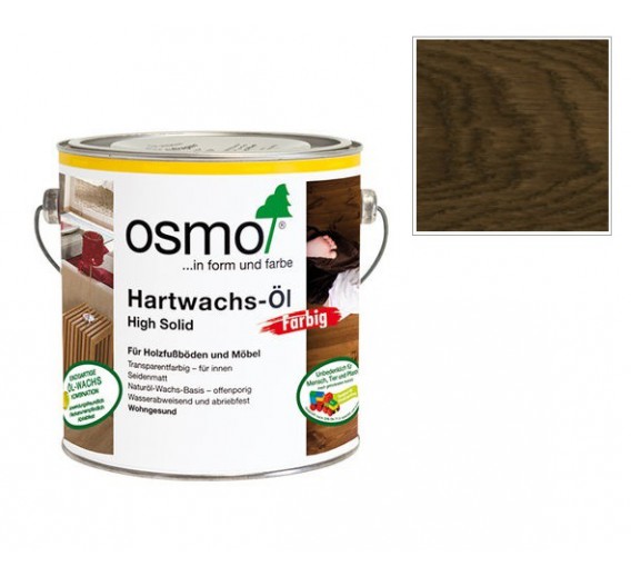 Dažai. Medienos apsaugos ir dekoravimo priemonės. Aliejus medienai. Osmo Hardwax aliejus Tints 3075 juodos sp. 2.5l 