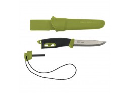 Darbo įrankiai. Mechaniniai įrankiai. Peiliai ir geležtės. Statybiniai peiliai, iškylavimo peiliai. Stovyklavimo peilis su ugnies skeltuvu Companion spark (S), 104mm, green
