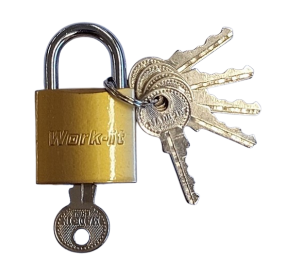 Vidaus apdailos prekės. Durys, jų dalys. Durų furnitūra. Spynos durims, pakabinamos spynos. Pakabinamos spynos. Pakabinama spyna, 40 mm, 5 raktai