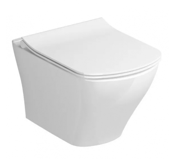 Santechnikos prekės. Vonios įranga. Klozetai, bidė, klozetų dangčiai. Klozetai, bidė. Pakabinamas klozetas su dangčiu Classic RimOff