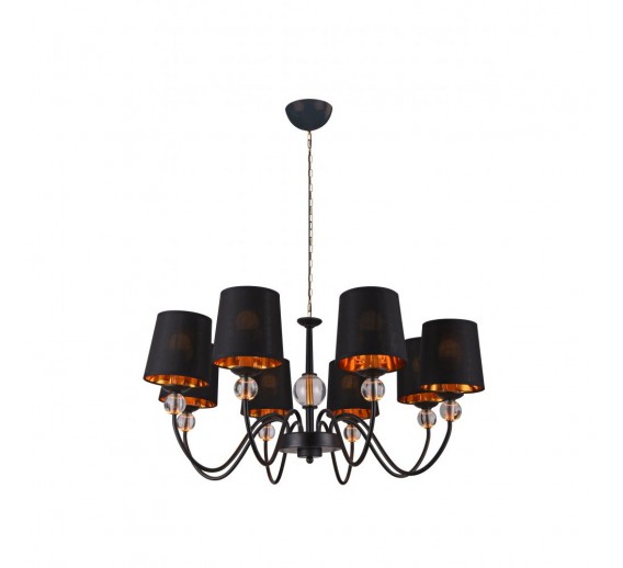 Apšvietimas. Pakabinami šviestuvai. Pakabinamas šviestuvas GM-215/8 black+gold 