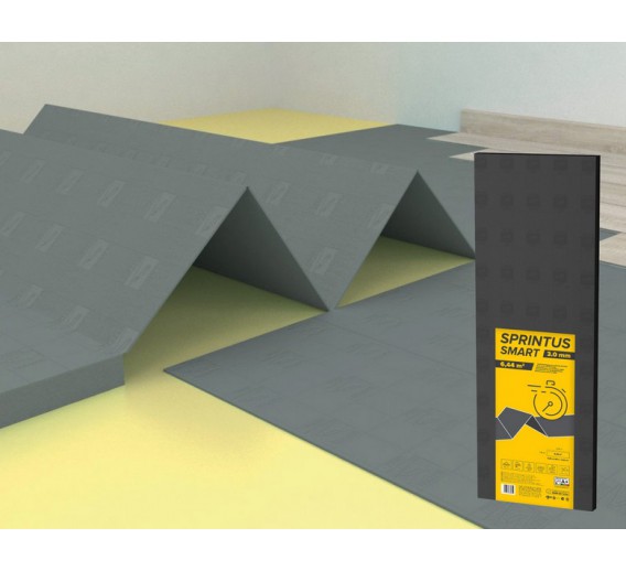 Vidaus apdailos prekės. Grindų dangos. Laminatas. Paklotai grindų dangoms. Paklotas SPRINTUS XPS 3 mm/5,46 m x 1,18 m 