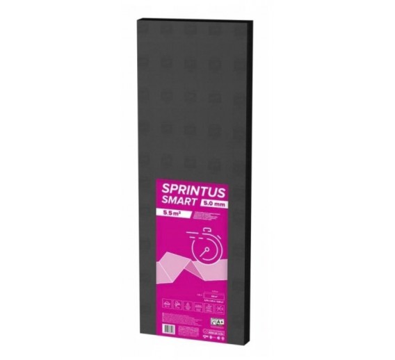 Vidaus apdailos prekės. Grindų dangos. Laminatas. Paklotai grindų dangoms. Paklotas SPRINTUS XPS 5 mm/4,7 m x 1,18 m 