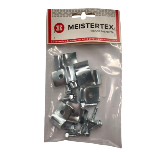 Metalų gaminiai . Tvoros, tvoralentės, tinklai tvoroms. Tvorų tvirtinimo elementai. Panelės laikiklis cinkuotas 10vnt 