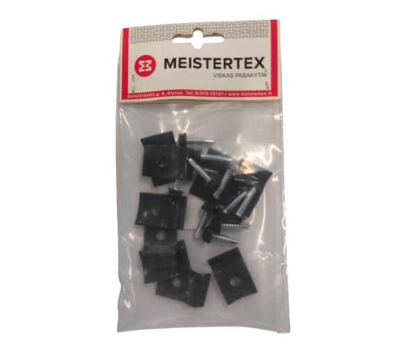 Metalų gaminiai . Tvoros, tvoralentės, tinklai tvoroms. Tvorų tvirtinimo elementai. Panelės laikiklis pilkas 10vnt 