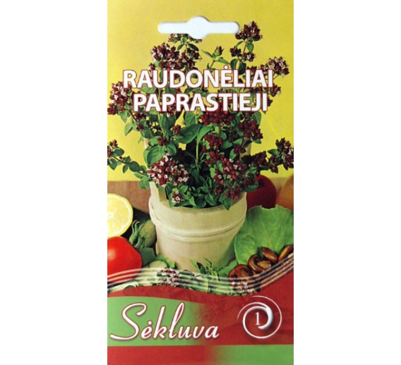 Sodo ir daržo prekės. Sėklos, daigyklos, durpinės tabletės. Prieskoniniai augalai. Paprastieji raudonėliai