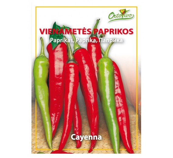 Sodo ir daržo prekės. Sėklos, daigyklos, durpinės tabletės. Paprikų sėklos. Paprika Cayenna 0,5g 