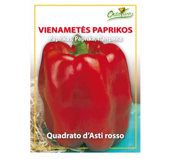 Sodo ir daržo prekės. Sėklos, daigyklos, durpinės tabletės. Paprikų sėklos. Paprika Quadrato d Asti roso 0,5g 