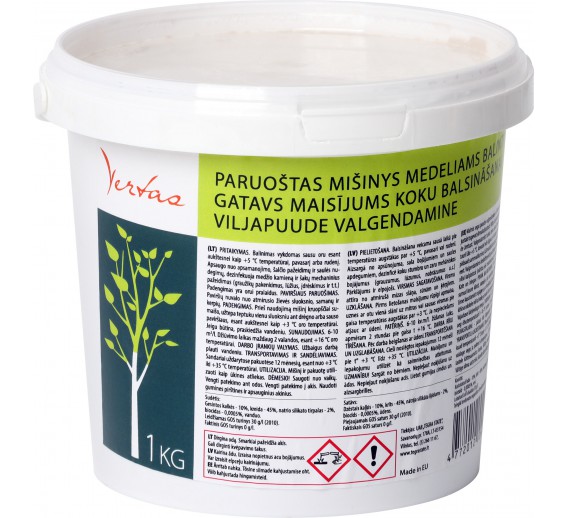 Sodo ir daržo prekės. Augalų apsaugos priemonės. Sodo priežiūros priemonės. Paruoštas naudojimui mišinys medeliams balinti, 1 kg