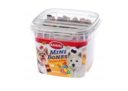 Gyvūnų prekės. Gyvūnėlių priežiūros priemonės. Naminių gyvūnų maistas. Pašaro papildas šunims Sanal Dog Mini Bones cup 100 g 