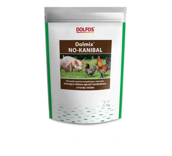 Gyvūnų prekės. Kombinuoti pašarai. Lesalai paukščiams. Pašarų papildas vištoms Dolmix NO-KANIBAL 2kg