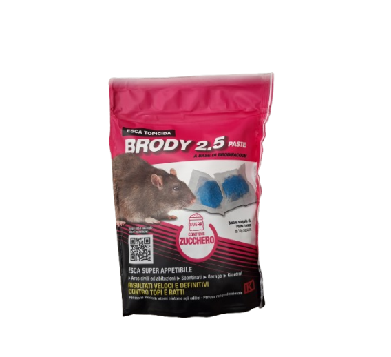 Sodo ir daržo prekės. Priemonės prieš kenkėjus. Priemonės prieš žiurkes, peles ir kurmius. Pasta graužikams Brody Fresh BLUE 150 g.