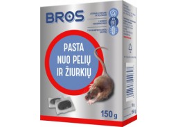 Sodo ir daržo prekės. Priemonės prieš kenkėjus. Priemonės prieš žiurkes, peles ir kurmius. Pasta nuo pelių ir žiurkių BROS 150 g 