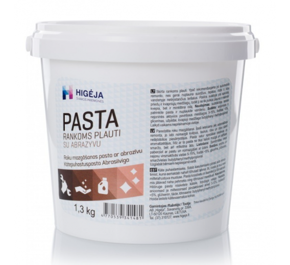 Švaros prekės. Muilas, pasta rankoms plauti. Pasta rankoms su abrazyvu HI-LABS