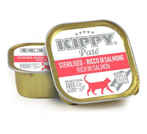Paštetas sterilizuotoms katėms Kippy Pate su lašiša 90 g. 