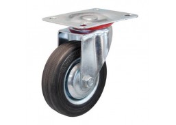 Baldinė furnitūra. Baldiniai ratukai, ratukai vežimėliams. Pasukamas ratukas d-125mm metalas/guma 