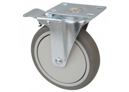 Baldų furnitūra. Baldiniai ratukai, ratukai vežimėliams. Pasukamas ratukas TPR150 su stabdžiu 