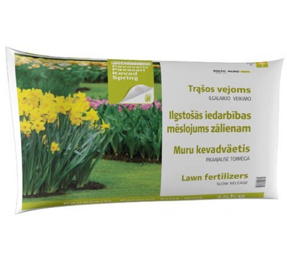 Sodo ir daržo prekės. Trąšos ir durpių substratai. Trąšos. Birios trąšos. Pavasarinės trąšos vejai ilgalaikio veikimo 15 kg 