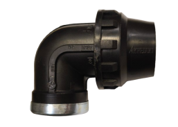 Santechnikos prekės. Vamzdynų sistemos. Lauko vandentiekis. Plastikinės lauko vandentiekio jungtys. PE alkūnė 90° išoriniu sriegiu 40x1